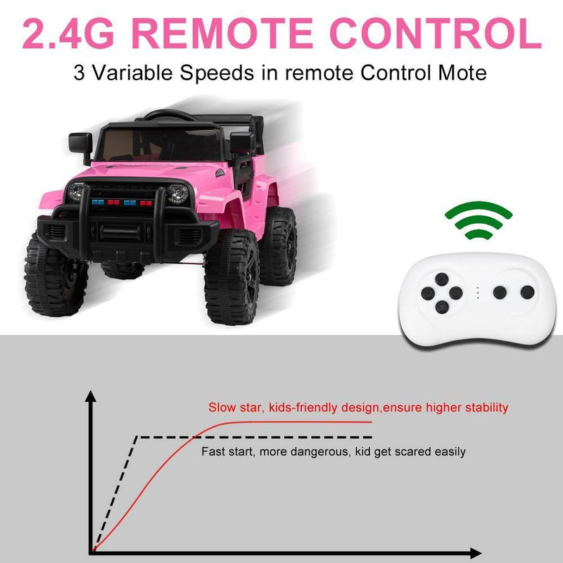 12V Pink Ride On Car Truck for Girls with 3 Speed Modes - Perfect Gift for Kids