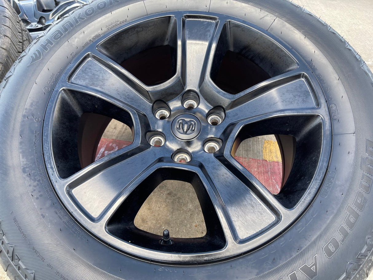 20" Dodge Ram 1500 OEM LIMITED Black 2676 2723 wheels rims NEW HANKOOK A/T2 Texas Truck Tire