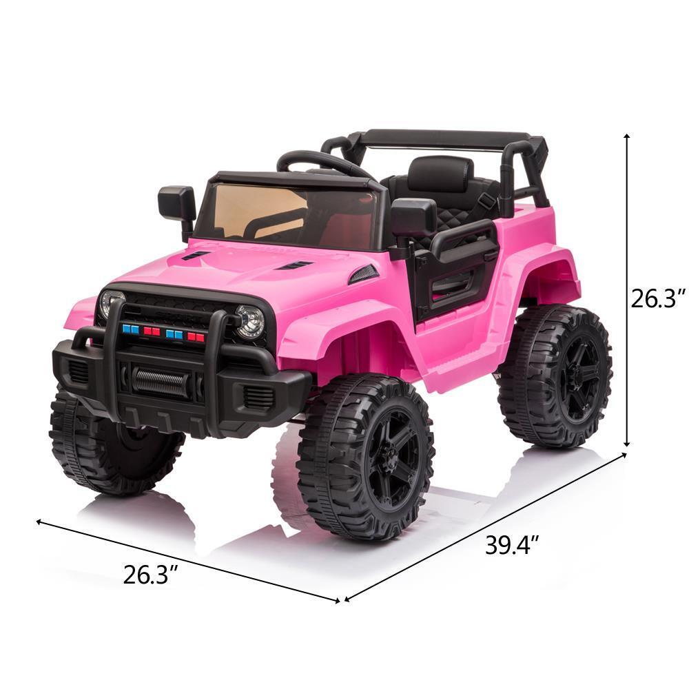 Electric 12V Pink Kids Ride-On Truck with 2.4G Remote Control and 3 Speed Modes