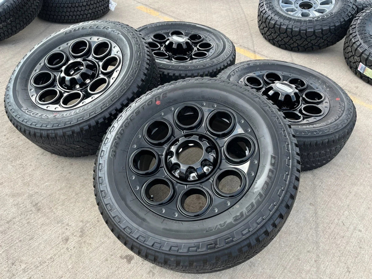 20" Ford F-250 F-350 OEM black TREMOR wheels rims 10484 10299 tires NEW Texas Truck Tire