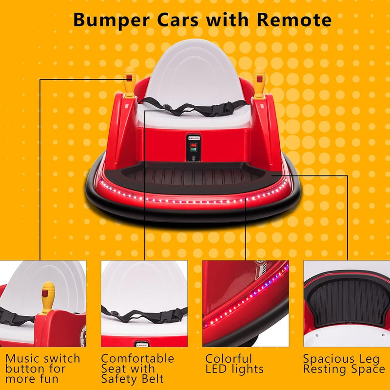 6V Electric Ride-On Bumper Car with Remote Control for Kids and Toddlers