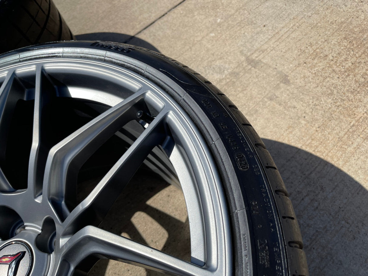 20" + 21" Chevy Corvette Z06 C8 OEM wheels rims 95580 95581 tires 2023 2024 2025 Texas Truck Tire