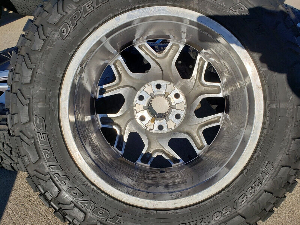 20" GMC Sierra Yukon AT4 Tahoe Silverado OEM 95369 wheels rims TOYO 34" Texas Truck Tire