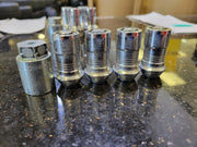 (4) 14x1.5 OEM Ford lug nut locks nuts polished key F-150 Expedition Bronco Texas Truck Tire