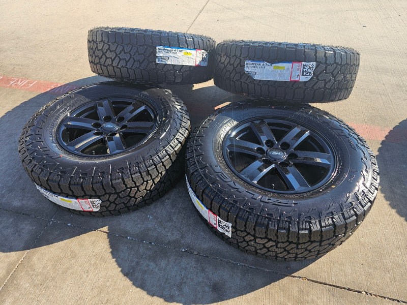 17" Ford F-150 OEM black Tremor rims wheels tires 10339 A/T4 2024 2025 2026 NEW Texas Truck Tire