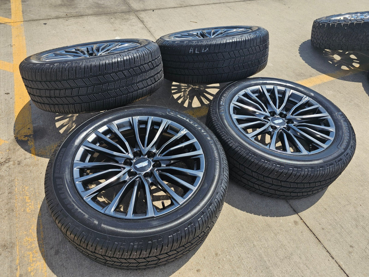 22" Cadillac Escalade V Platinum OEM 4883 95479 wheels rims MICHELIN NEW Texas Truck Tire