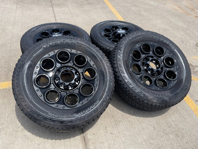 20" Ford F-250 F-350 OEM black TREMOR wheels rims 10299 10484 tires Texas Truck Tire
