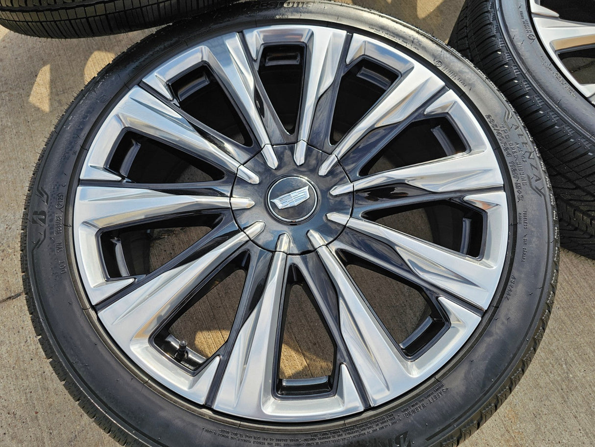 24" Cadillac Escalade PLATINUM OEM wheels rims V 2024 2025 2026 2027 NEW Texas Truck Tire