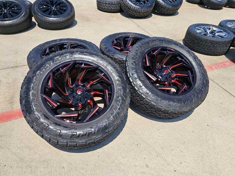 22x10 FUEL D775 Reaction Chevy Dodge Ram 2500 3500 wheels rims 37" 8x165 8x6.5 Texas Truck Tire