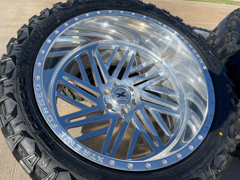 24x14 Xtreme Forged 009 wheels rims Chevy RAM 1500 Tacoma -76 6x139 6x5.5 35" Texas Truck Tire