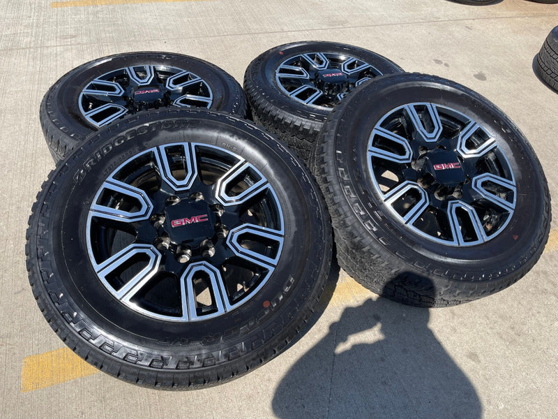 20" GMC Sierra AT4 2500 3500 OEM wheels rims 5950 Silverado BRIDGESTONE A/T Texas Truck Tire