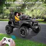 24V Electric Ride-On Truck for Kids with Remote Control, MP3 Player, LED Lights, and 3 Speeds - Seats 2