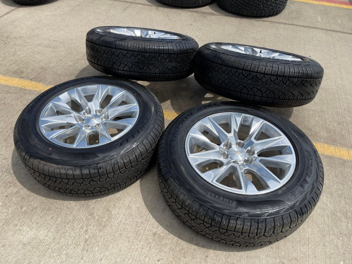 20" Chevy Tahoe Silverado LTZ 5920 OEM wheels rims Yukon 2025 2026 PIRELLI NEW Texas Truck Tire