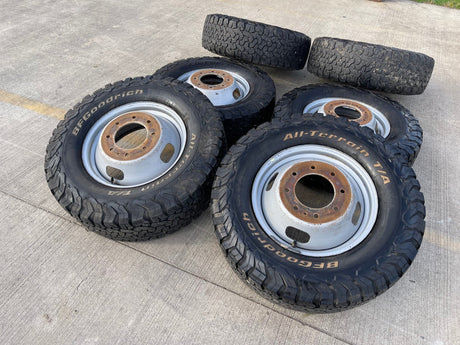 (6) 17" Ford F-350 Dually OEM rims wheels 3615 99016 tires BFG KO2 A/T Texas Truck Tire