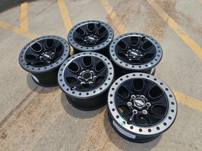 (4) 17" Ford F-150 Raptor OEM BEADLOCK rims wheels 10459 95210 NEW Texas Truck Tire