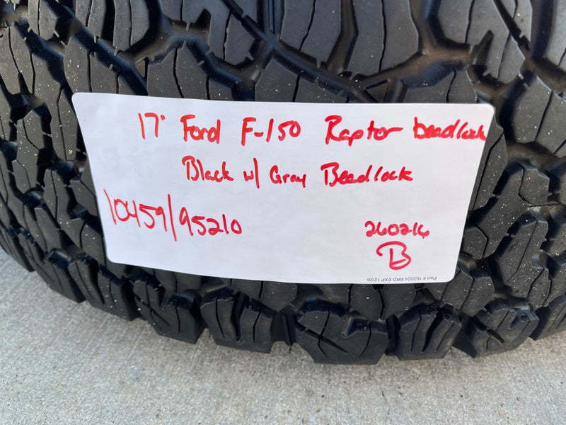 17" Ford F-150 Raptor OEM BEADLOCK rims wheels 10459 95210 BFG KO2 35" tires Texas Truck Tire