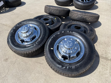 17" Dodge Ram 3500 Dually 8x200 wheels rims 2703 2704 OEM 2024 2025 2026 NEW Texas Truck Tire