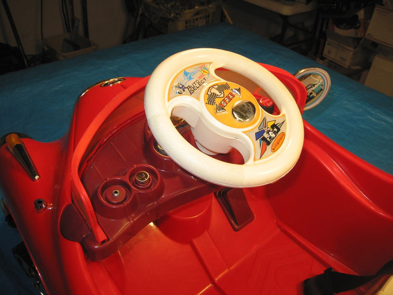 6V Red Kids Ride-On Car with Chrome Details, Mercedes Style Collectible Design