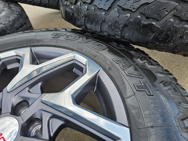 20" GMC Sierra Yukon AT4 Tahoe Silverado OEM wheels rims 95369 TOYO A/T2 Texas Truck Tire