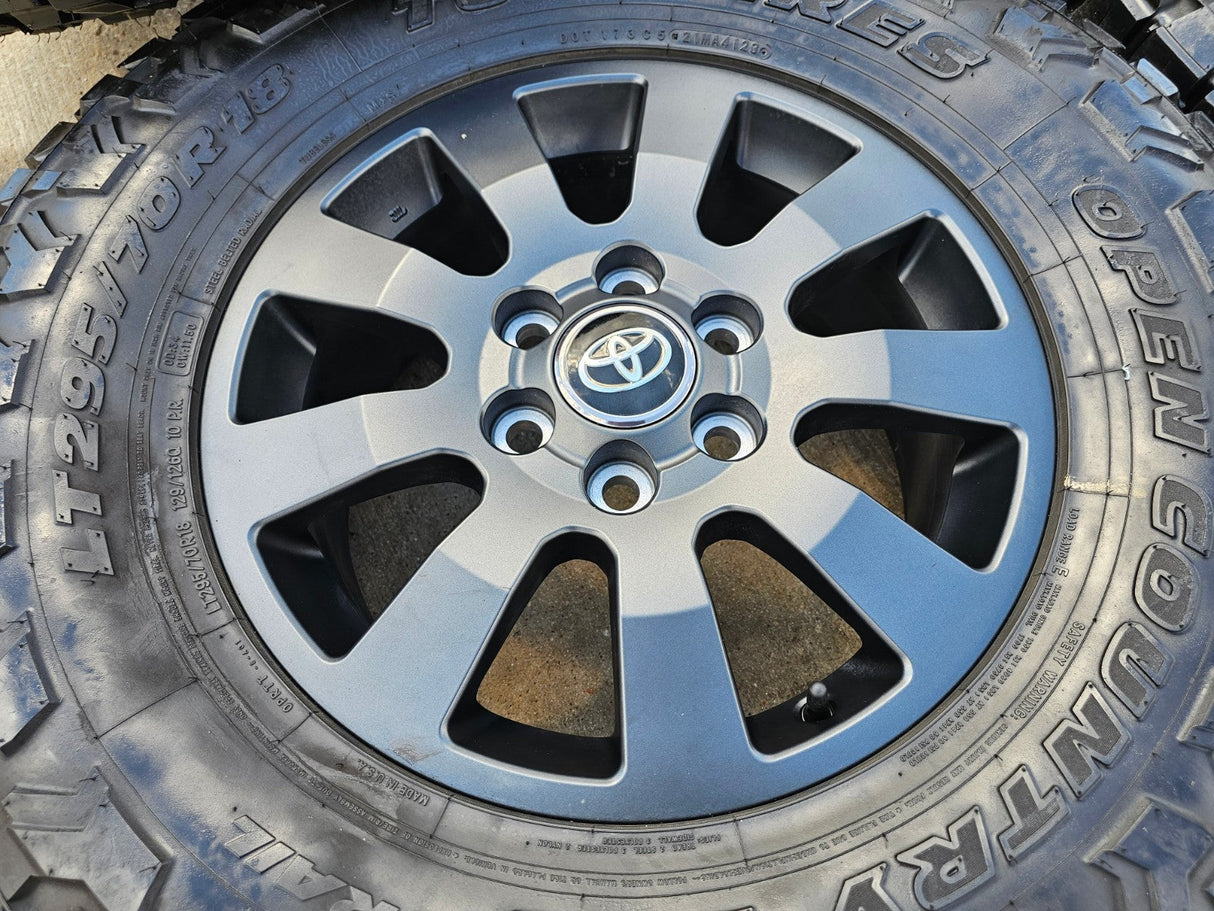 18" Toyota Land Cruiser OEM TRD wheels rims 95952 Tundra Sequoia TOYO R/T Texas Truck Tire