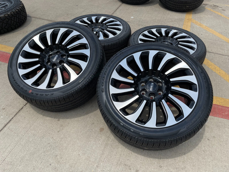 22" Lincoln Navigator OEM rims wheels 10499 95383 Black Label 2024 2025 2026 Texas Truck Tire