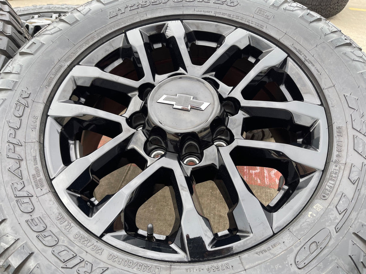 20" Chevy Silverado Trail Boss GMC AT4 2500 OEM 94030 wheels rims NIRTO 34" Texas Truck Tire