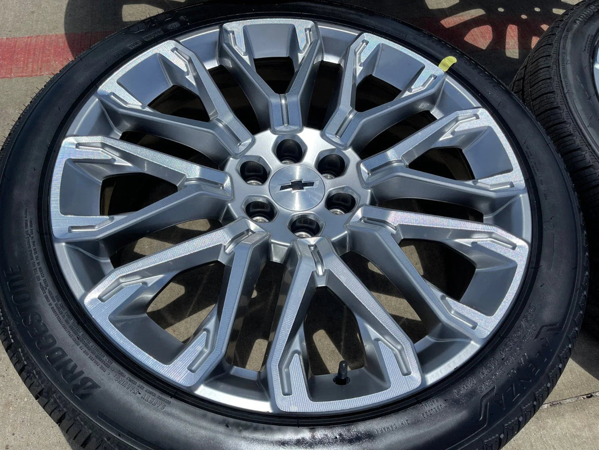 24" Chevy Tahoe LTZ GMC Yukon Sierra Denali OEM wheels rims tires 2025 2026 NEW Texas Truck Tire