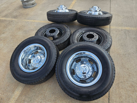 17" Dodge Ram 3500 Dually Laramie 8x200 wheels rims 2703 2704 OEM tires Texas Truck Tire