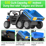 24V Electric Children's Ride-On Truck Toy Battery-Operated Two-Seater Bluetooth Lights Plaything