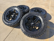 20" 20x9 Black Widow Chevy Silverado OEM GMC Sierra wheels rims 35" KENDA NEW Texas Truck Tire