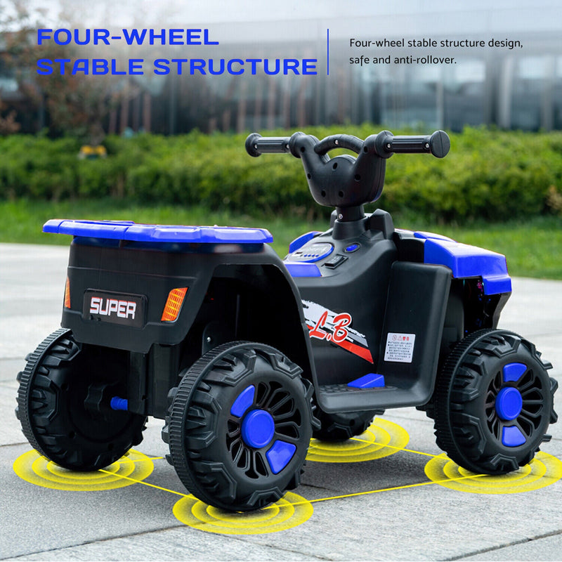 Electric ATV Ride-On Car with MP3 Player and LED Lights - 6V Battery Powered, 4-Wheeled Beach Cruiser
