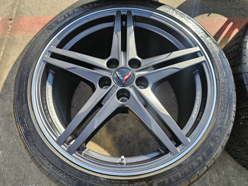 19" + 20" Chevy Corvette Z06 C8 OEM FORGED 94027 94028 wheels rims 2024 2026 NEW Texas Truck Tire