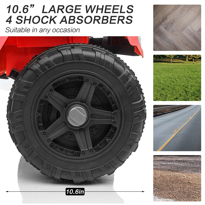 12V Kids Ride-On Truck with Remote Control, Power Wheels, and LED Lights