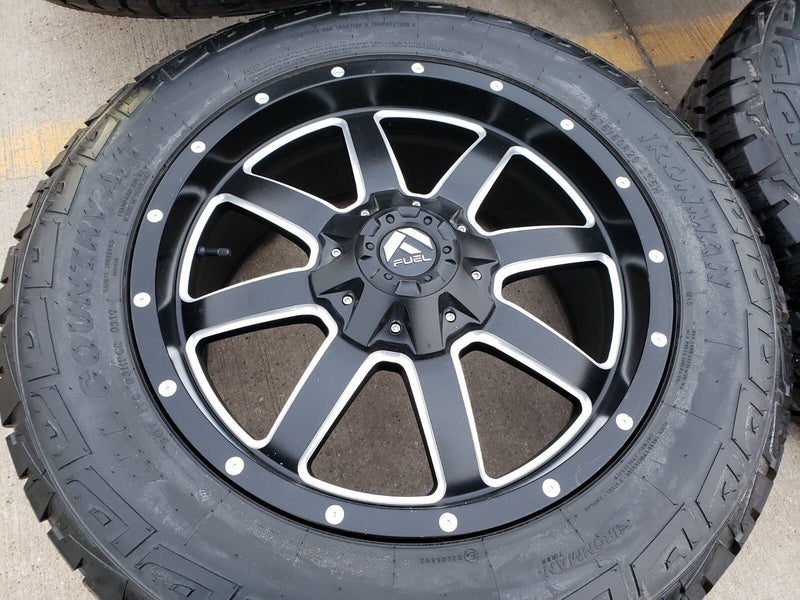 20x9 Fuel Jeep Maverick Wrangler Gladitor wheels rims 33" tires 5x127 5x112 Texas Truck Tire