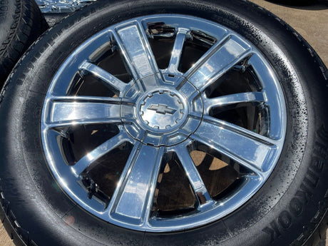 20" Chevy Silverado Tahoe OEM wheels rims 5653 CHROME 2016 2017 2018 2019 2020 Texas Truck Tire