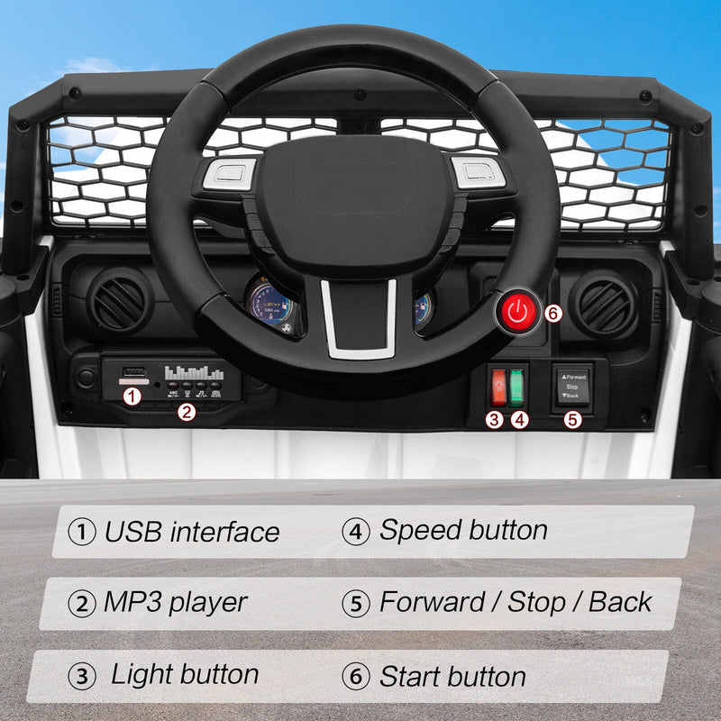 12V Kids Ride-On Truck with Remote Control, Power Wheels, and LED Lights