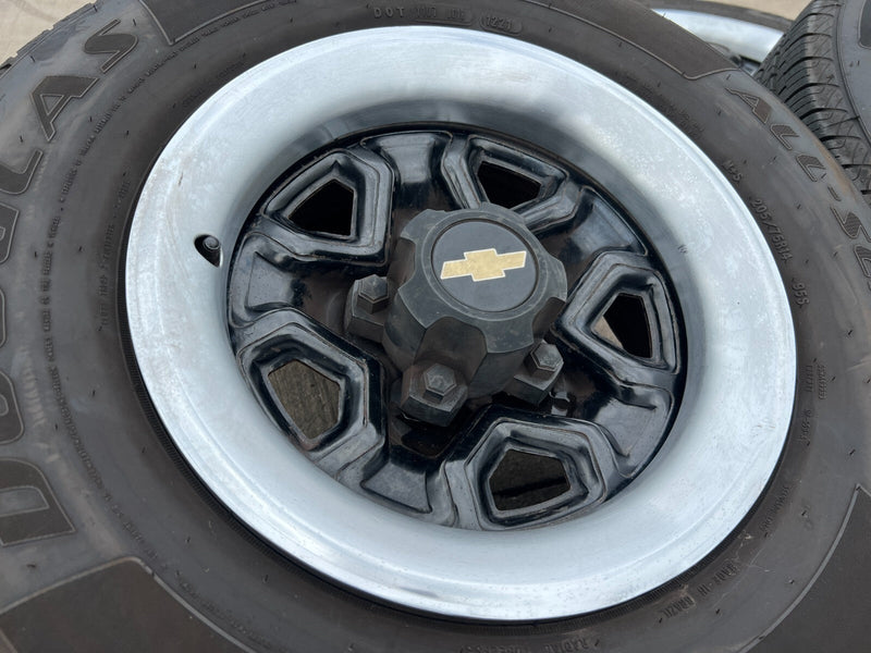 14" Chevy C1500 Blazer Old School Chevy wheels rims GMC tires 5x120 5x4.75 Texas Truck Tire