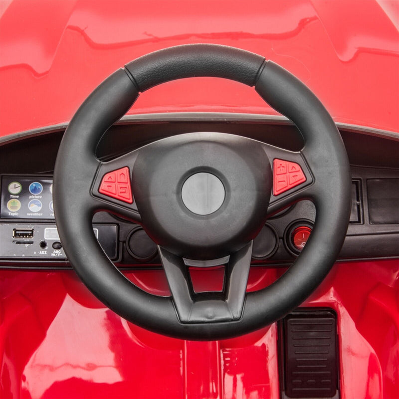 Electric Ride-On Car for Kids with Remote Control and LED Lights - Black