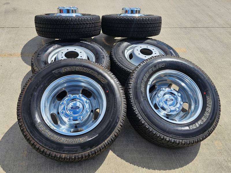 17" Ford F-350 Dually OEM 10477 10478 rims wheels Michelin A/T2 NEW Texas Truck Tire