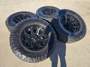 18x9 Fuel Siege D706 Jeep Sequoia black wheels rims -12 NITRO Texas Truck Tire