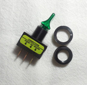 RadioShack 275-0019 SPST 12VDC Illuminated Toggle Switch – Green LED (1 Per Pack) TekShack