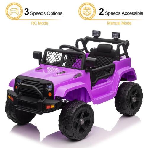 Electric Ride-On Car for Kids with Music, Lights, and Remote Control - Purple