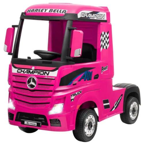 Electric Kids Toy Mercedes Benz Actros Remote Control Pink Ride-on Car 12V