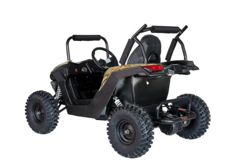 48V 1000W Black Kids Electric UTV - Single Seat Brushless Roll Cage - Three Speed Capability