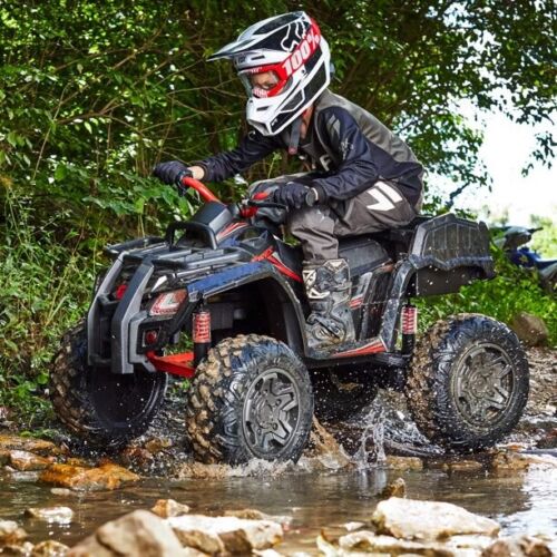 Black 4-Wheel Electric ATV Off-Road Vehicle for Kids - All-Terrain Ride-On Toy