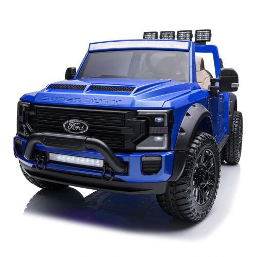 24V FORD F450 SPECIAL EDITION CHILDREN'S RIDE-ON TRUCK TOY 2 SEATS ILLUMINATED WITH REMOTE CONTROL-BLUE