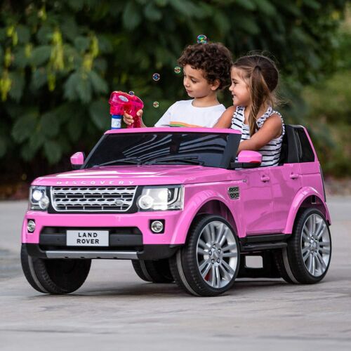 12V 2-Seater Authorized Land Rover Children's Girls Ride On SUV Vehicle Lights, Remote Control - Pink