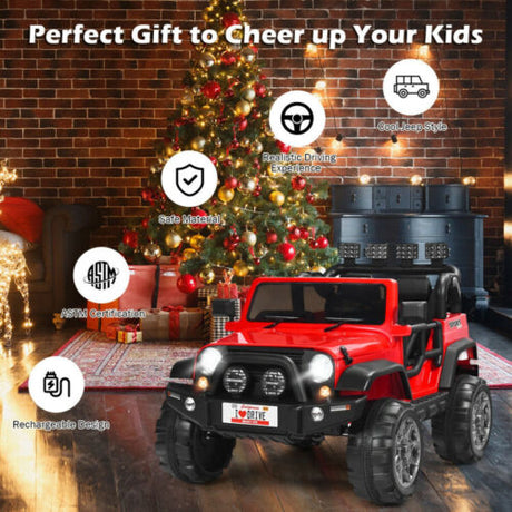 2-Seater Remote Control Ride-On Truck with Storage Room - 12V