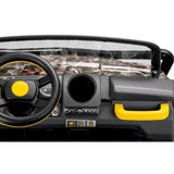 Battery-Powered Camouflage Gator XUV Ride-On Toy with Dumping Function and 12 Volt High-Traction Wheels for Kids