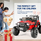 Electric 2-Seater Kids Jeep with 400W Motor, LED Lights, and 24V Battery